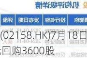 医渡科技(02158.HK)7月18日耗资1.26万港元回购3600股