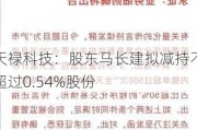 天禄科技：股东马长建拟减持不超过0.54%股份