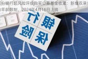 部分银行超风险评级购买公募基金收紧：新增双录功能与年龄限制，2024年4月16日上线