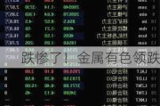 跌惨了！金属有色领跌