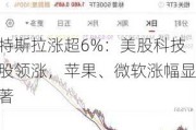 特斯拉涨超6%：美股科技股领涨，苹果、微软涨幅显著