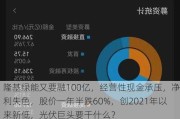 隆基绿能又要融100亿，经营性现金承压，净利失色，股价一年半跌60%，创2021年以来新低，光伏巨头要干什么？