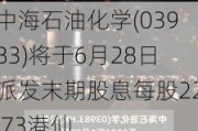 中海石油化学(03983)将于6月28日派发末期股息每股22.73港仙