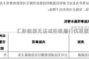 汇新能源无法或拒绝履行信息披露义务