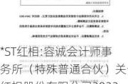 *ST红相:容诚会计师事务所（特殊普通合伙）关于红相股份有限公司2022年年报问询函相关问题的核查意见报告（二）