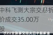 中科飞测大宗交易折价成交35.00万股