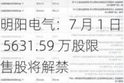 明阳电气：7 月 1 日 5631.59 万股限售股将解禁