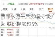 西部水泥午后涨幅持续扩大 股价现涨超5%