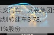 长安汽车：兵装集团无偿划转建车B 78.91%股份