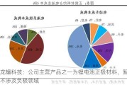 龙蟠科技：公司主营产品之一为锂电池正极材料，暂不涉及负极领域