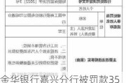 金华银行嘉兴分行被罚款35万元：因违规办理银行承兑汇票业务