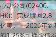 心动公司(02400.HK)：完成赎回2.8亿美元于2026年到期的1.25%可换股债券