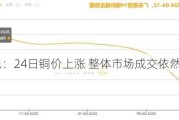 长江有色：24日铜价上涨 整体市场成交依然疲软