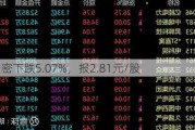 荣亿精密下跌5.07%，报2.81元/股