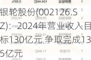 银轮股份(002126.SZ)：2024年营业收入目标130亿元 争取完成135亿元