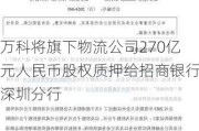 万科将旗下物流公司270亿元人民币股权质押给招商银行深圳分行