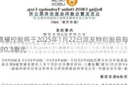 嘉耀控股将于2025年1月22日派发特别股息每股0.3港元