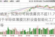 微导纳米：拟发行可转债募资不超11.7亿元 用于半导体薄膜沉积设备智能化工厂建设项目等