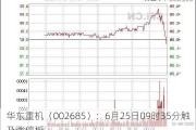 华东重机（002685）：6月25日09时35分触及涨停板