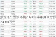 财报速递：雪浪环境2024年半年度净亏损9864.88万元