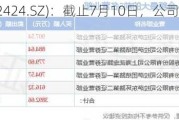 ST百灵(002424.SZ)：截止7月10日，公司股东总户数为98286