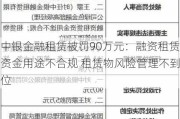 中银金融租赁被罚90万元：融资租赁资金用途不合规 租赁物风险管理不到位