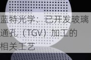 蓝特光学：已开发玻璃通孔（TGV）加工的相关工艺