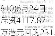 小米集团-W(01810)6月24日斥资4117.87万港元回购231.38万股