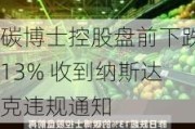 碳博士控股盘前下跌13% 收到纳斯达克违规通知