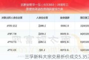 三孚新科大宗交易折价成交5.35万股