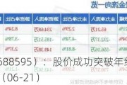 芯海科技（688595）：股价成功突破年线压力位-后市看多（涨）（06-21）