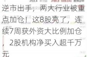 逆市出手，两大行业被重点加仓！这8股亮了，连续7周获外资大比例加仓，2股机构净买入超千万元