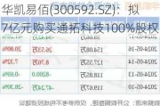 华凯易佰(300592.SZ)：拟7亿元购买通拓科技100%股权