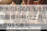 申洲国际尾盘涨超3% 美银将目标价上升4%至93.5港元