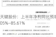 天键股份：上半年净利同比预增67.05%―85.61%