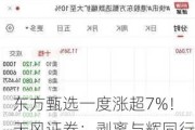 东方甄选一度涨超7%！天风证券：剥离与辉同行后，东方甄选有望构建全新估值体系