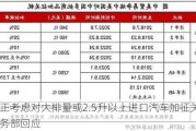 中国正考虑对大排量或2.5升以上进口汽车加征关税？商务部回应