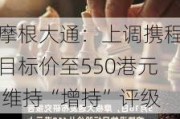 摩根大通：上调携程目标价至550港元 维持“增持”评级