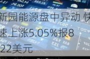 新园能源盘中异动 快速上涨5.05%报8.22美元