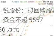 中锐股份：拟回购股票，资金不超 5657.36 万元