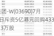 美团-W(03690)7月3日斥资5亿港元回购433.23万股