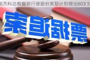 槟杰科达根据获行使股份奖励***授出603.5万股