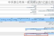 中手游公布朱一航完成认购1亿股公司股份