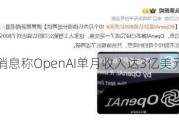 消息称OpenAI单月收入达3亿美元