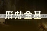 快讯 | 苹果股价触及200美元，再创盘中历史新高。