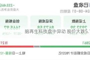 脑再生科技盘中异动 股价大跌5.12%