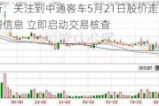 深交所：关注到中通客车5月21日股价走势的相关网络信息 立即启动交易核查