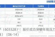 依顿电子（603328）：股价成功突破年线压力位-后市看多（涨）（06-14）