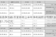 市场竞争加剧 双星新材上半年净利润预计亏损1.65亿元至1.75亿元