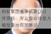 蚂蚁集团董事长兼CEO井贤栋：专业智能体是大模型落地有效路径